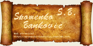 Spomenko Banković vizit kartica